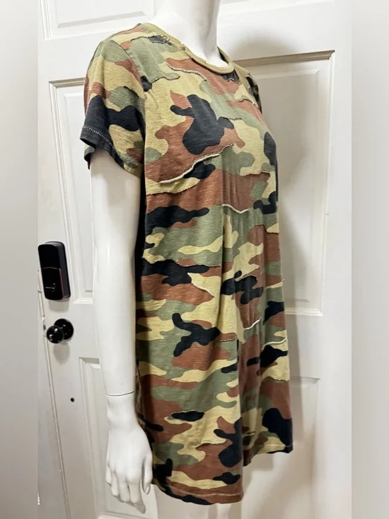 POLO RALPH LAUREN Camo Short Sleeve Tee Dress - Green & Brown Camouflage size L - Picture 2 of 10